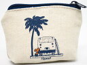 Moni Honolulu モニホノルル【ハワイ限定・Hawaii直輸入】日焼けスヌーピー コインポーチ・小銭入れスヌーピー×BUS×ナチュラル×ネイビー