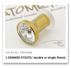 00Ga. チタン製 シングルストーン アイレット (ブリリアントカット & カボションカット / 12mmジェム) アナトメタル ANATOMETAL ボディピアス 拡張ホール用 00g 【正規直輸入品】