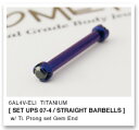 タイタニアム・ストレートバーベル 12Ga. & ダブル・プロングセット・ジェムエンド 4mm & 4mm ANATOMETAL / アナトメタル / ボディピアス