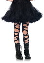 Leg Avenue (レッグアべニュー) クラッシュ加工がカッコいい 子供用タイツ (子供服 キッズ用) 男女兼用 ダンスの発表会やハロウィンに! コスプレ 仮装グッズ 色は黒 LG-4912【ゆうP対応】