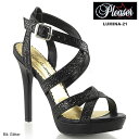 【全品ポイント10倍実施中】Pleaser(プリーザー) クリスクロスストラップサンダル LUMINA-21 ブラック/黒◆取り寄せ