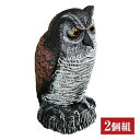 貴方のお庭の守り鳥(2個組) - 害鳥 対策 鳥よけ グッズ 対策 忌避 鳥 インテリア 置物 庭 ガーデニング 雑貨 梟 おしゃれ 畑 被害 ベランダ ゴミ捨て場 防鳥 カラス スズメ ヒヨドリ ムクドリ ハト 鳩