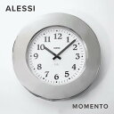 アレッシィ ALESSI MOMENTO 掛け時計 時計 モメント インテリア ウォールクロック 壁掛け時計 イタリア 壁時計 オフィス リビング シンプル ステンレス アルド・ロッシ プレゼント 贈り物 ギフト クォーツ式 ステンレス
