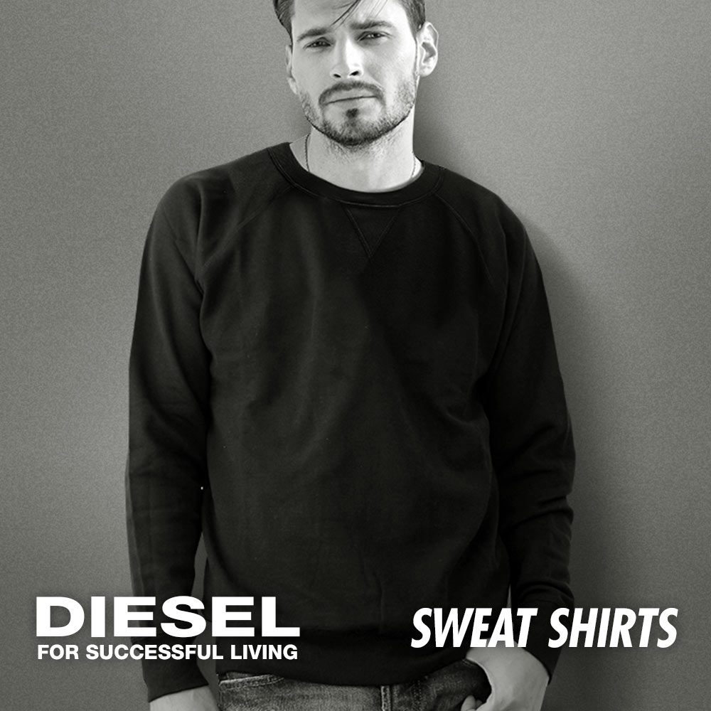 !業界最安値に挑戦! 【 ディーゼル DIESEL SERGE メンズ トップス トレーナー ブランド アウター インナー ロゴ スウェット トレーナー カットソー トップス アメカジ ストリート XS S M L XL ブラック ロンT Uネック 丸襟 丸首 】