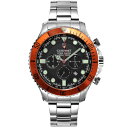 【楽天1位受賞】ギオネ GUIONNET ハイドロマスター プロダイバー クロノグラフ メンズ 時計 腕時計 PG-HM44SOBK 【ギオネ】 とけい ウォッチ 300m防水搭載 蓄光 ネジまき式リューズ 逆回転防止ベゼル ラバーベルト ステンレスベルト