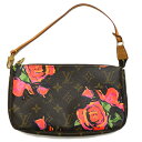 ルイ ヴィトン モノグラムローズ アクセサリーポーチ M48615 【LOUIS VUITTON・ポシェットアクセソワール・限定・薔薇・バラ・レア物・ミニバッグ・小物入れ・ブランド】【中古】【質屋出店】【店頭受取対応商品】