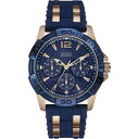 W0366G4 GUESS ゲス 腕時計 OASIS オアシス メンズ 青文字盤 ブルー 青 ピンクゴールドコンビ プレゼント
