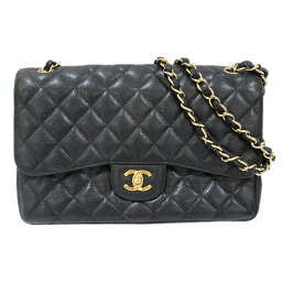 【栄】【CHANEL】<strong>シャネル</strong> <strong>マトラッセ30</strong> クラシックハンドバッグ Wフラップバッグ A58600 ブラック ゴールド金具 グレインドカーフスキン キャビアスキン ショルダー バッグ【中古】