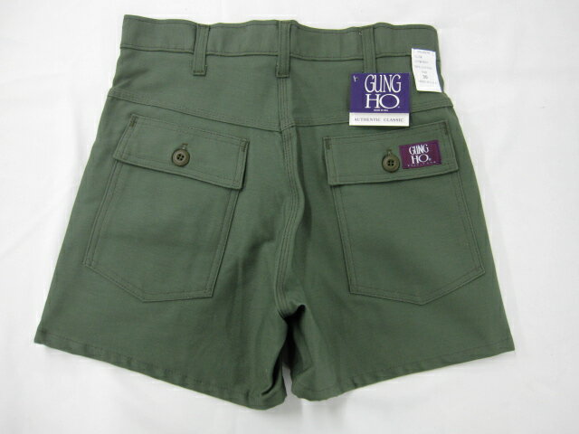 GUNG HO ガンホー　FATIGUE　SATEEN SHORT PANT ファティーグ　サテンショーツ MADE IN USA 　#6001 【オリーブグリーン】