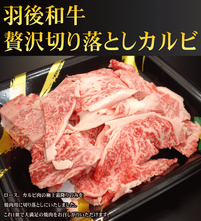 【送料無料】かなーり贅沢な羽後和牛切り落としカルビ　300g 【がんばろう！秋田】霜降りカルビの贅沢切り落としが送料無料！限定商品！早い者勝ち！