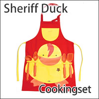 ◇【送料無料】【Sheriff Duck（シェリフダック）　クッキングセット】◎ポケット付エプロンと、便利な4つのツールで、今日から一流シェフ！