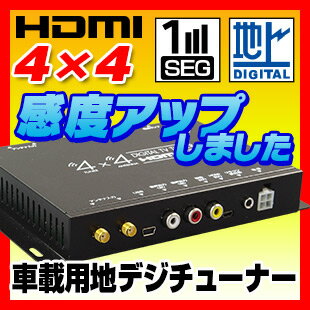 地デジチューナー フルセグチューナー 4x4 車載用 HDMI  02P04Aug13地デジ フルセグ フィルムアンテナ ワンセグ 自動切替
