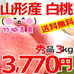 【大好評出荷中★お届け日時指定OK】【送料無料】山形県産 白桃 3kg(秀品/無袋栽培/7玉〜13玉入り/キャップ・トレー仕様)【山形産/もも/モモ/桃/ギフト/夏ギフト/お中元/暑中見舞い/残暑見舞い/果物/フルーツ/産地直送/お取り寄せ/2キロ/最安値に挑戦】