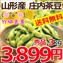 【2017年度8月下旬から出荷予定★早期予約受付中】【送料無料】山形県産 枝豆 庄内茶豆 秀品(3kg)【山形県産/産地直送/秀品/正規品/まめ/マメ/豆/茶豆/庄内ちゃ豆/だだちゃ豆同品種/白山だだちゃ同品種/ギフト/最安値に挑戦】