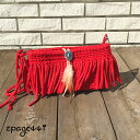 【値下げしました30%OFF】ズパゲッティ フェザーショルダーバッグRED【かごバッグ】【ズパゲッティ バッグ】