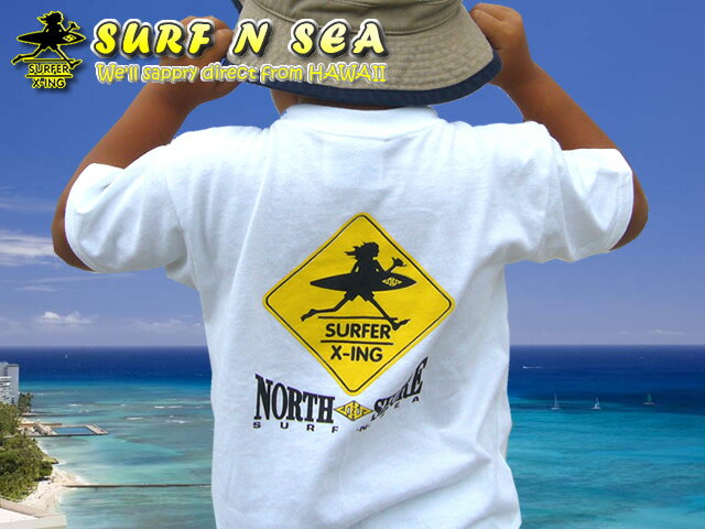 【SURF-N-SEA】サーフアンドシー・Kids ノースショアX-ing Tシャツ【Hawaii】【ハワイ　雑貨】
