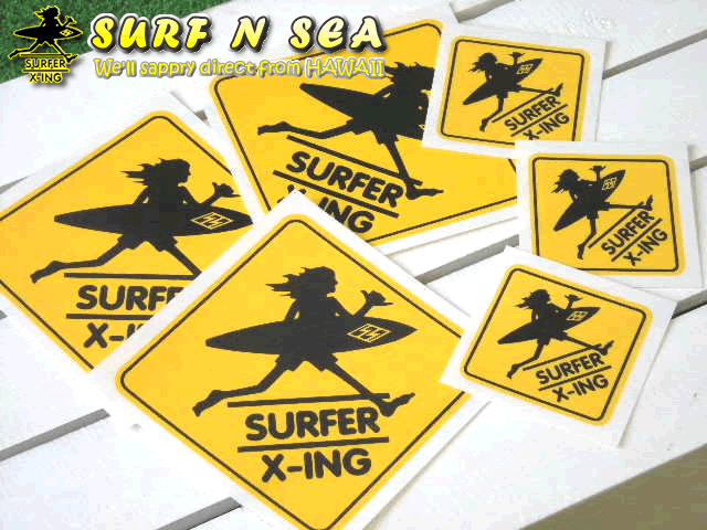 【SURF-N-SEA】サーフアンドシー・ステッカー　X-ing(大）【Hawaii】【ハワイ　雑貨】【Surf-n-Sea】　サーフアンドシーハワイ・ノースショア・ハレイワの有名サーフショップ！