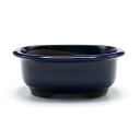 盆栽鉢 小判エン付鉢 瀬戸焼 (6号(約17.5センチ), 海鼠釉(青色)) 送料無料