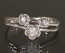 K18 ダイヤモンド 0.10ct フラワー リング 指輪 18K 18金 ゴールド ダイアモンド 誕生日 4月誕生石 刻印 文字入れ ピンキーリング メッセージ ギフト 贈り物