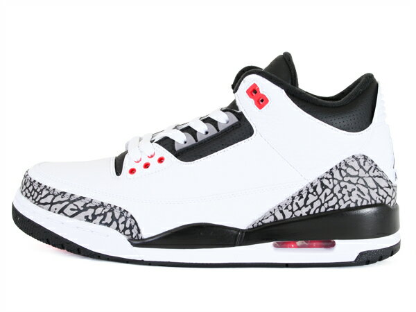 JORDAN AIR JORDAN 3 RETRO (136064-123)WHITE/BLACK-CMNT GRY-INFRRD 23楽天市場内では唯一の UNDEFEATED オフィシャル店舗（ アンディフィーテッド ）