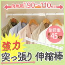 強力伸縮棒 H-NPJ-190 送料無料 (幅110〜190cm)つっぱり棒 強力 突っ張り棒 伸縮棒 突っ張り パーテーション 収納 押入れ 固定 簡単 目隠し トイレ 服 クローゼット シンプル ホワイト アイリスオーヤマ