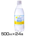 【ポイント5倍★1日限定】【24本】神戸居留地 天然水でつくった炭酸水レモン PET 500ml ソーダ 炭酸 スパークリングウォーター 割り材 ケース 箱 富永貿易 【D】