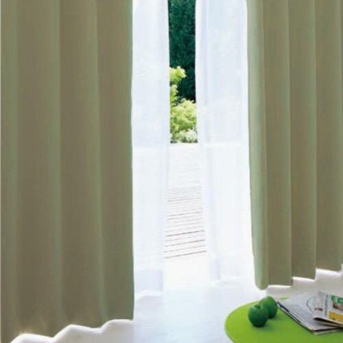 シーフィールド 日本製防炎 1級遮光カーテン 幅150×丈215cm : 2枚組 スモークグリーン 99.99％以上遮光 断熱 防寒 防音 省エネ 厚手 無地 おしゃれ 洗える 寝室 リビング用 NE-01