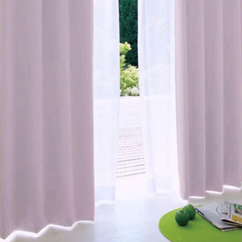 シーフィールド 日本製防炎 1級遮光カーテン 幅150×丈215cm : 2枚組 スモークピンク 99.99％以上遮光 断熱 防寒 防音 省エネ 厚手 無地 おしゃれ 洗える 寝室 リビング用 NE-01