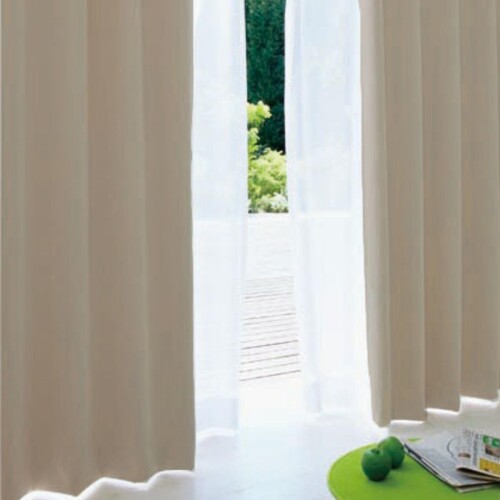 シーフィールド 日本製防炎 1級遮光カーテン 幅100×丈225cm : 2枚組 グレーベージュ 99.99％以上遮光 断熱 防寒 防音 省エネ 厚手 無地 おしゃれ 洗える 寝室 リビング用 NE-01