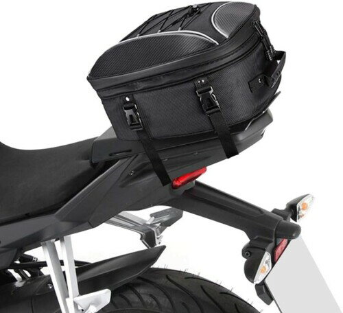 KEMIMOTO バイク用 シートバッグ 拡張機能あり 25-45L ヘルメットバッグ 撥水 防水 耐久性 固定ベルト付き cb250r z1000 ninja250 GSX-S125適合