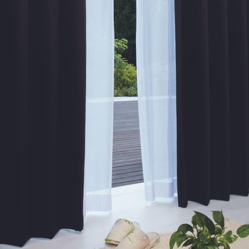 シーフィールド 日本製防炎 1級遮光カーテン 幅150×丈120cm : 2枚組 ブラック 99.99％以上遮光 断熱 防寒 防音 省エネ 厚手 無地 おしゃれ 洗える 寝室 リビング用 NE-01