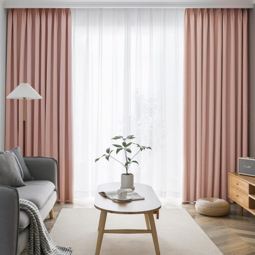 AIFY カーテン 4枚セット 1級 遮光 小窓 ドレープカーテン UVカット 形態記憶加工済み 断熱 節電対策 昼夜目隠し 保温 おしゃれ 洗える 洗濯機対応 (カーテン2枚 レース2枚) 幅150cm x 丈230 cm