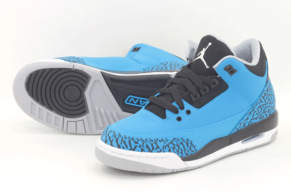   2014年 SPRINGモデル NIKE GIRLS AIR JORDAN 3 RETRO GSナイキ ガールズ エアー ジョーダン 3 レトロ GS DK PWDR BLUE/WHT-BLK-WLF GRY 