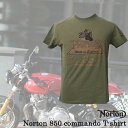 【ajito】Norton ノートン Norton 850 commando T-shirt ロゴTシャツ 半袖 プリント メンズ 正規取扱マーチャンダイズアイテム バイク(Khaki)カフェレーサー イギリス車 バイク Cafe Racer