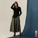 タフタギャザースカート/ボトムス/レディース/スカート/サイドファスナー/裏地付き/微光沢/ロング丈/ポケット付き/大人カラー/フレア/シンプル
