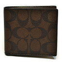 コーチ COACH 財布 折財布 メンズ F75006 MA/BR PVC シグネチャー コイン ウォレット マホガニー/ブラウン