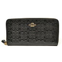 コーチ COACH 財布 長財布 F54805 IMBLK デボスド シグネチャー パテント レザー アコーディオン ジップアラウンド ブラック