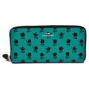 コーチ COACH 財布 長財布 F56716 SVAAX バッドランズ フローラル プリント スリム アコーディオン ジップアラウンド ターコイズ/ブラック