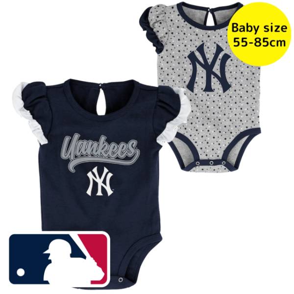 【送料無料】 MLBオフィシャル ベビー服 ロンパース メジャーリーグ ボディースーツ2枚セット カバーオール 肌着 下着 パジャマ 出産祝い ニューヨーク・ヤンキース New York Yankees