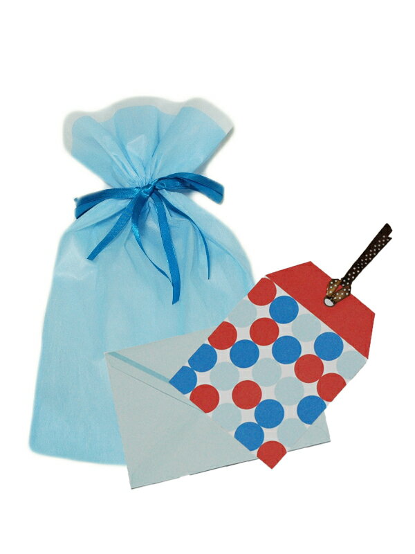 【出産祝い・内祝い・誕生祝い】ギフト・ラッピング（ブルー）メッセージが伝えられるカード付男の子用プレゼントにおすすめ(メール便対応）
