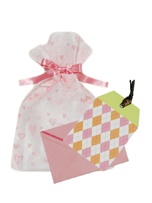 【出産祝い・内祝い・誕生祝い】ギフト・ラッピング（ピンク）メッセージが伝えられるカード付女の子用プレゼントにおすすめ (メール便対応）
