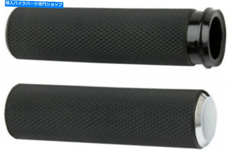 クロームパーツ Arlen Ness - 07-326 - フュージョンシリーズグリップ、刻んだ - クロム Arlen Ness - 07-326 - Fusion Series Grips, Knurled - Chrome