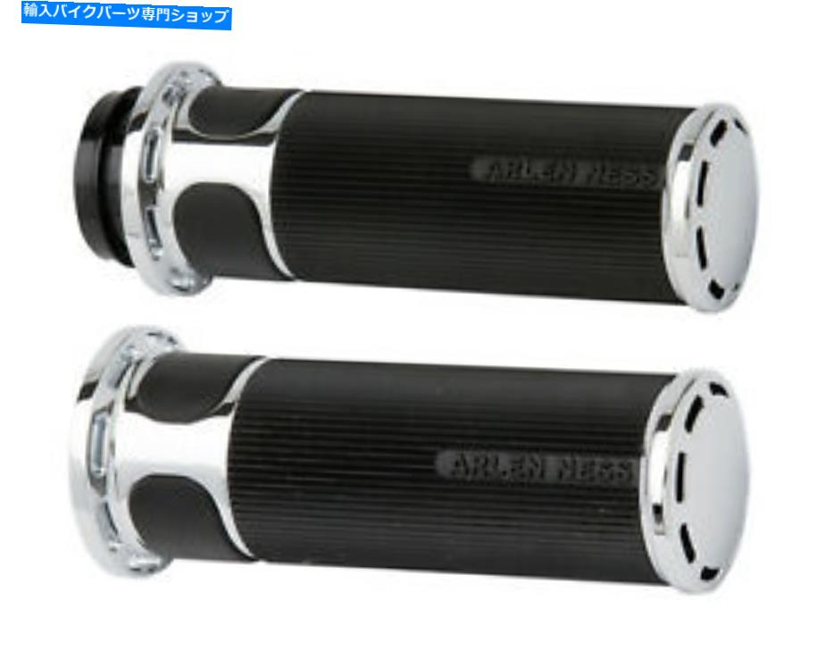クロームパーツ Arlen Ness Fusion Gripsスロットトラッククローム（07-302） Arlen Ness Fusion Grips Slot Track Chrome (07-302)
