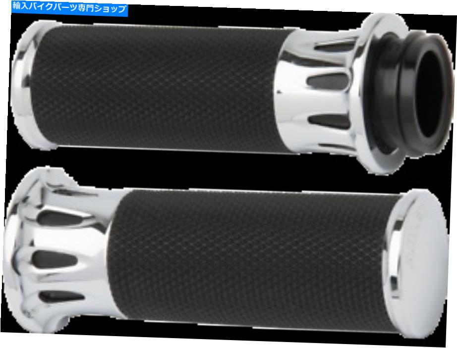 クロームパーツ Arlen Nessケーブルスタイルフュージョンシリーズグリップクロムディープカット - 07-316 Arlen Ness Cable Style Fusion Series Grips Chrome Deep Cut - 07-316