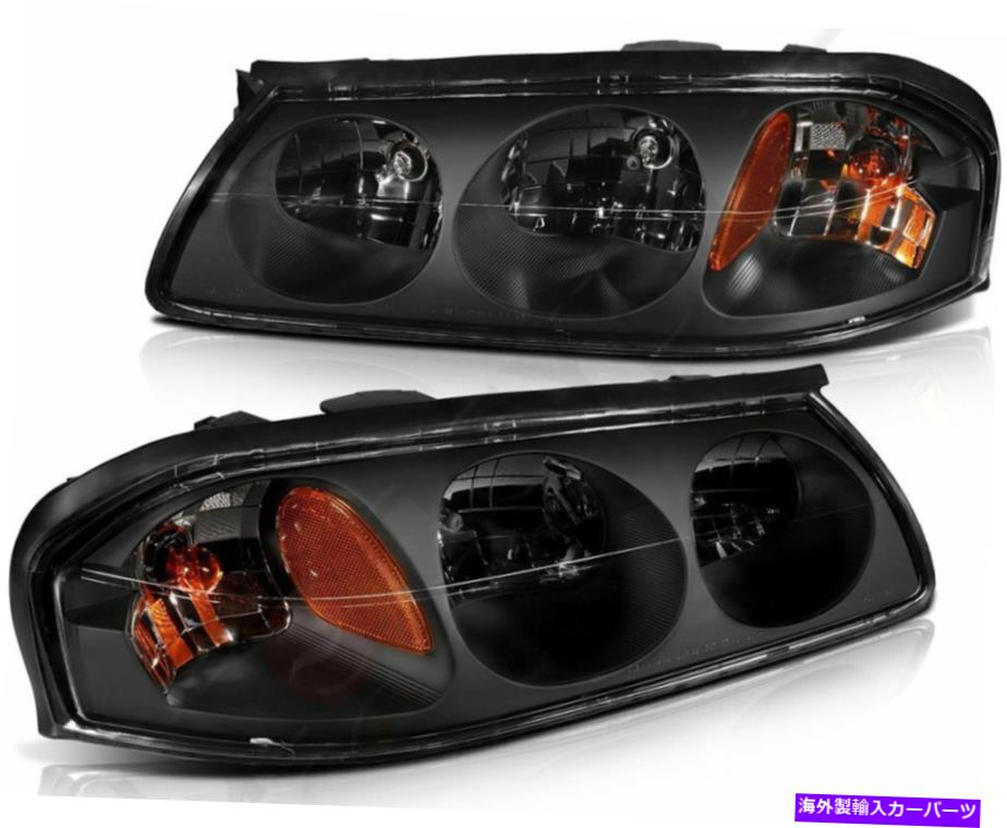 USヘッドライト ヘッドライトフィット2000-2005 Chevy Impalaヘッドランプアセンブリブラックアンバーコーナーペア Headlight Fits 2000-2005 Chevy Impala Headlamps Assembly Black Amber Corner Pair