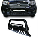 トヨタ タンドラ グリルガード Black Bull Bar Brush Bumper Grille Guard +126W Led Light for Toyota Tundra 07-13 トヨタタンドラ7月13日のためにブラックブルバー、ブラシバンパーグリルガード+ 126W LEDライト