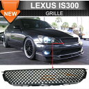 Lexus Is300 グリル 01-05 Lexus Is300 ABS Black Front Upper Hood Mesh Grille Grill 01-05レクサスIS300 ABSブラックフロントアッパーフードメッシュグリルグリル