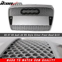 USグリル 06-08アウディA4 RSスタイルフロントフードグリルグリル - シルバー 06-08 Audi A4 RS Style Front Hood Grille Grill - Silver
