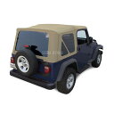幌 ジープ・ラングラーTJソフトトップ、03-06、テンペード・ウインドウ、キャメル・セイルロー Jeep Wrangler TJ Soft Top, 03-06, Tinted Windows, Camel Sailcloth