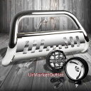 グリル クロームブルグリルガード+ブラックハウスクリアレンフォッグライトドッジ97-04ダコタ Chrome Bull Grille Guard+Black House Clear Len Fog Light For Dodge 97-04 Dakota